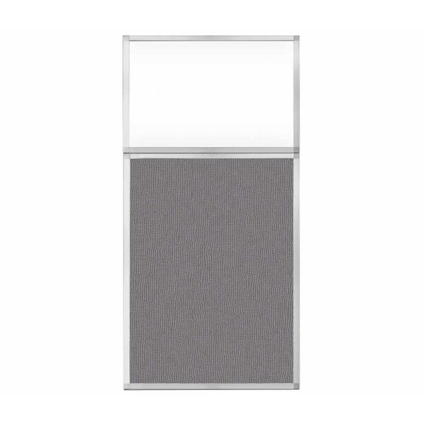 Versare Hush Panel Configurable Cubicle Partition 3' x 6' W/ Window Slate Fabric Clear Window 1852319-2 - main